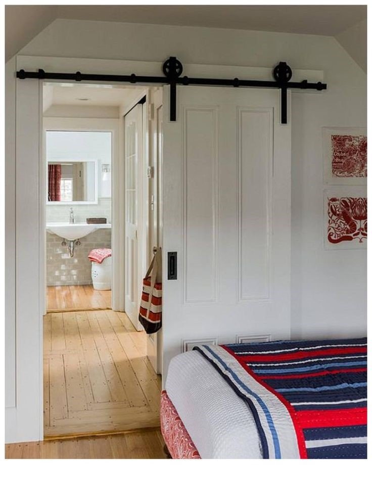 sliding barn door with rustic appeal for easy usage.