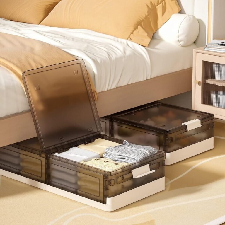 stackable under the bed drawers with wheels to easily pull out.